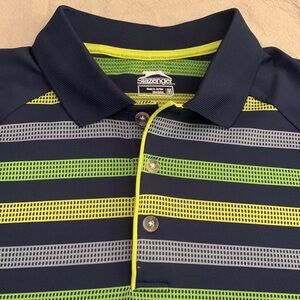 SLAZENGER SS Poly Blend Striped Golf Polo